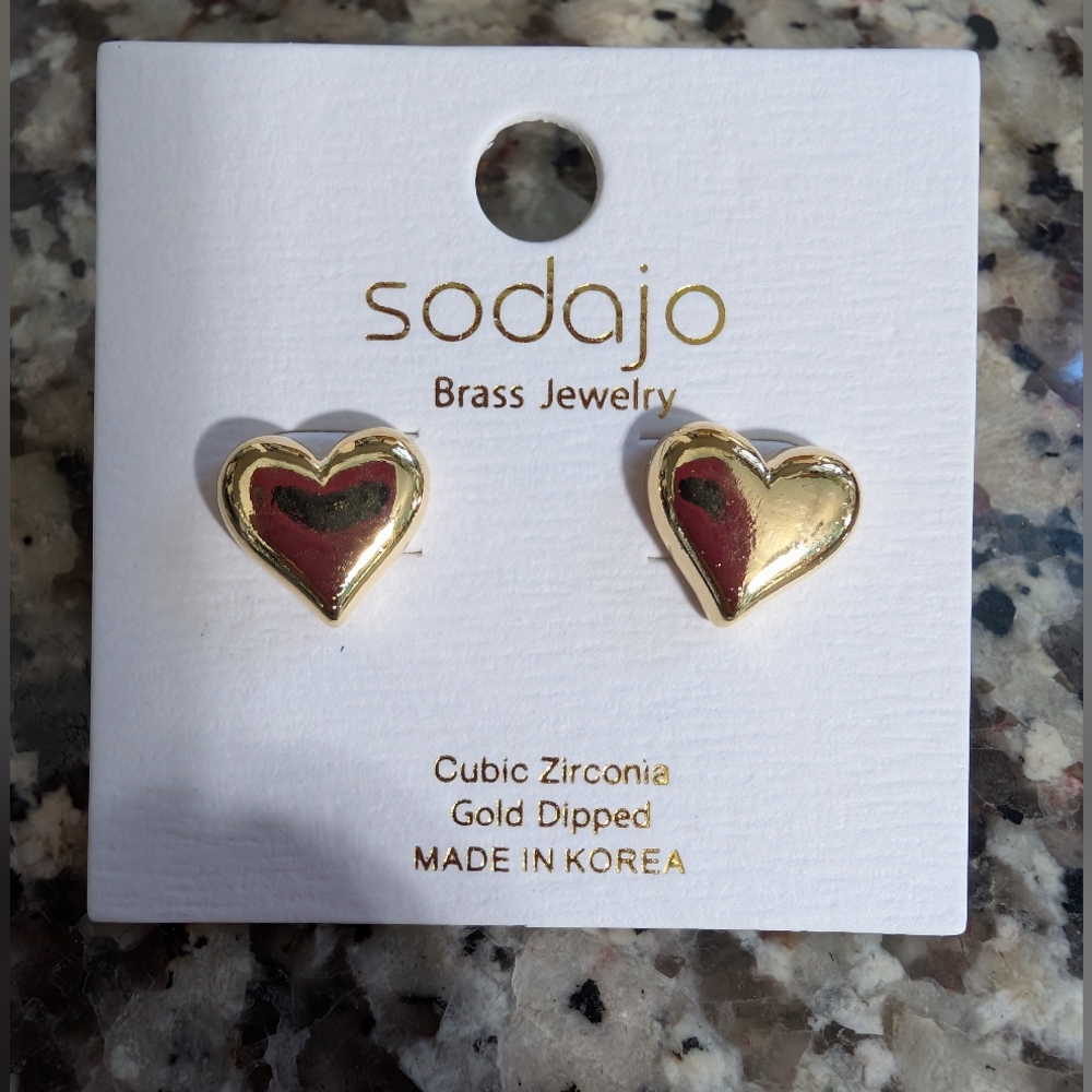 Gold Heart Earrings